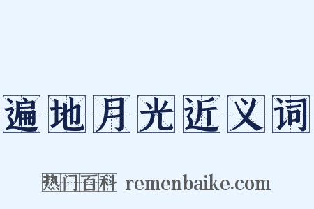 遍地月光近义词是什么意思的图片